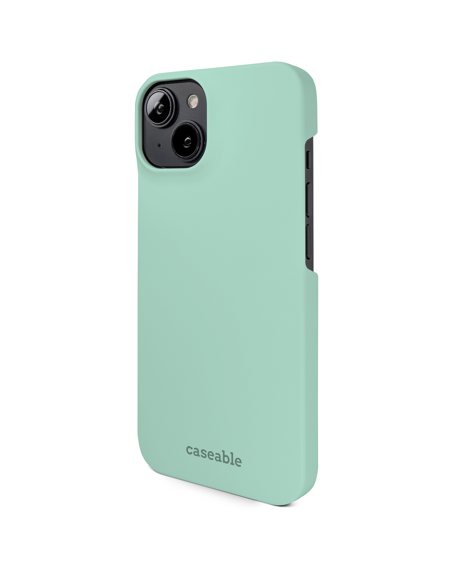 LIGHT GREEN Hard Shell Phone Case for Apple iPhone 14: View from the right side