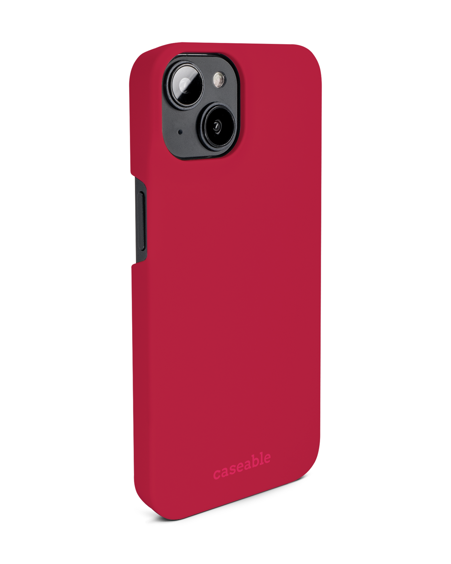 RED Hard Shell Phone Case for Apple iPhone 14: View from the left side