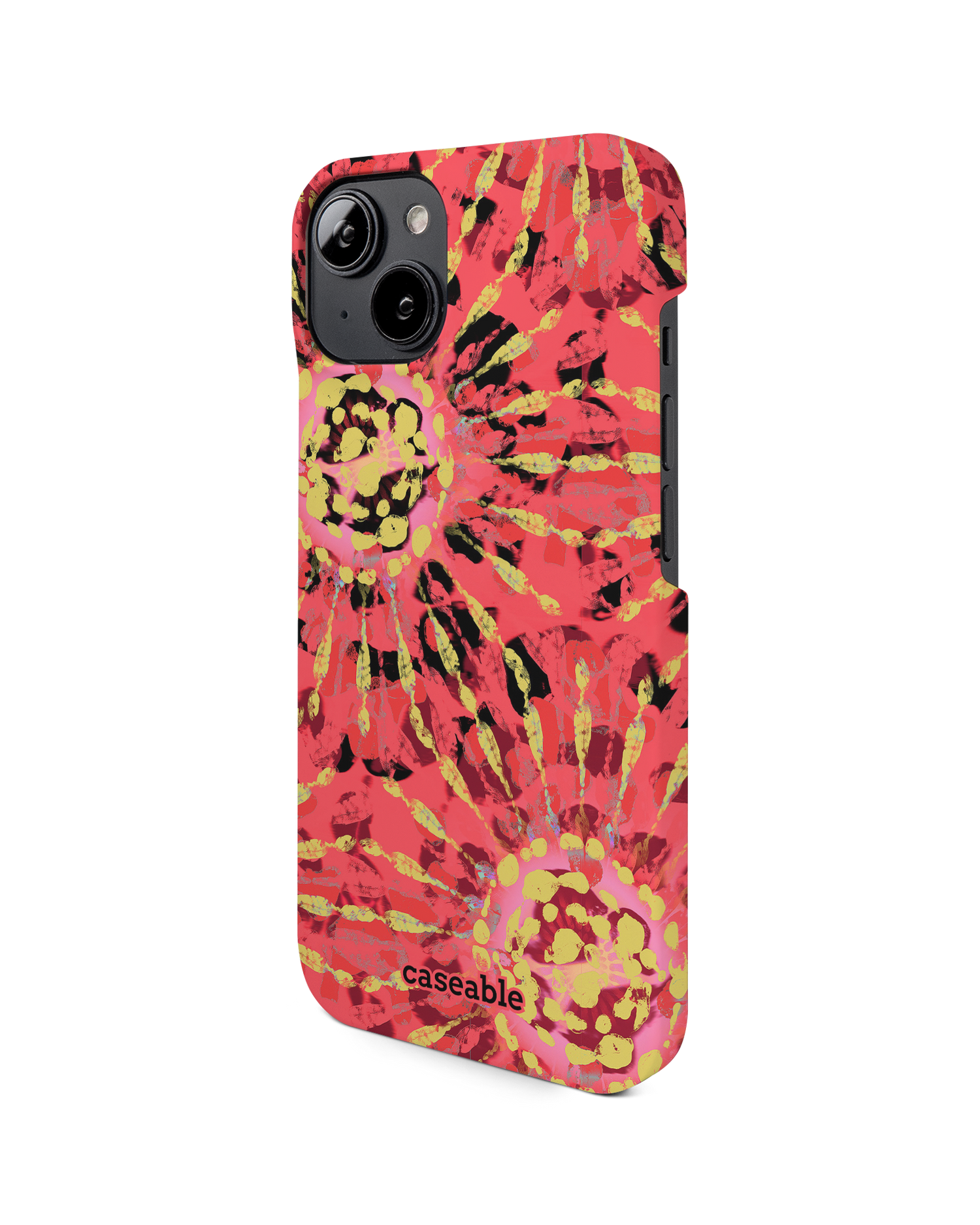 Y2K Tie Dye Hard Shell Phone Case for Apple iPhone 14: View from the right side