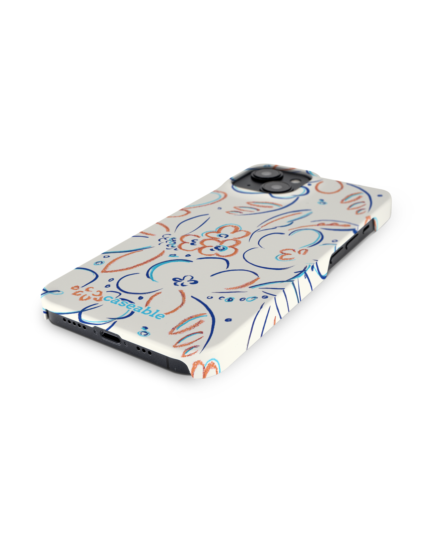 Bloom Doodles Hard Shell Phone Case for Apple iPhone 14: Lying