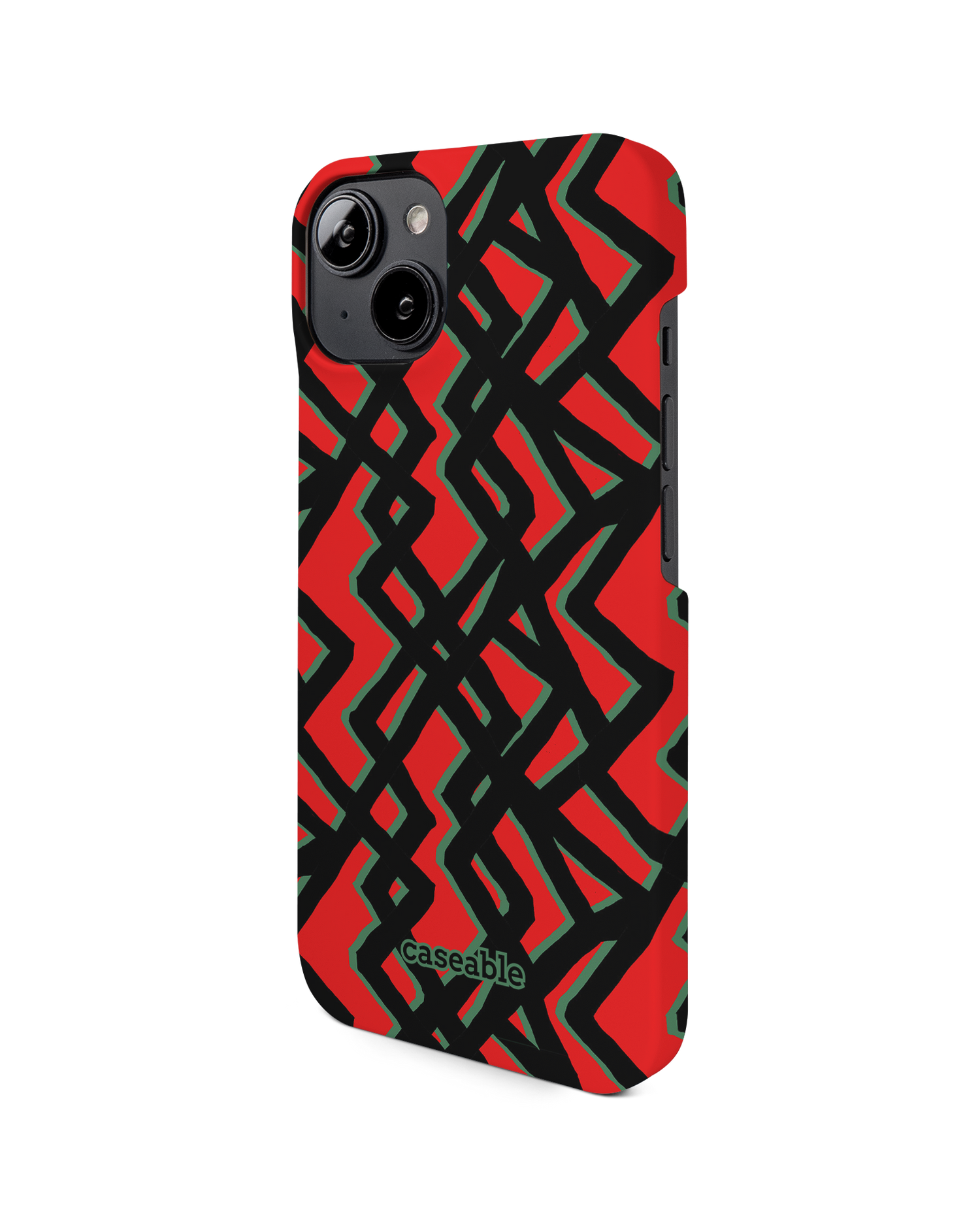Fences Pattern Hard Shell Phone Case for Apple iPhone 14: View from the right side