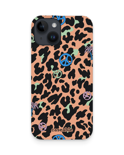 Leopard Peace Palms Hard Shell Phone Case for Apple iPhone 15