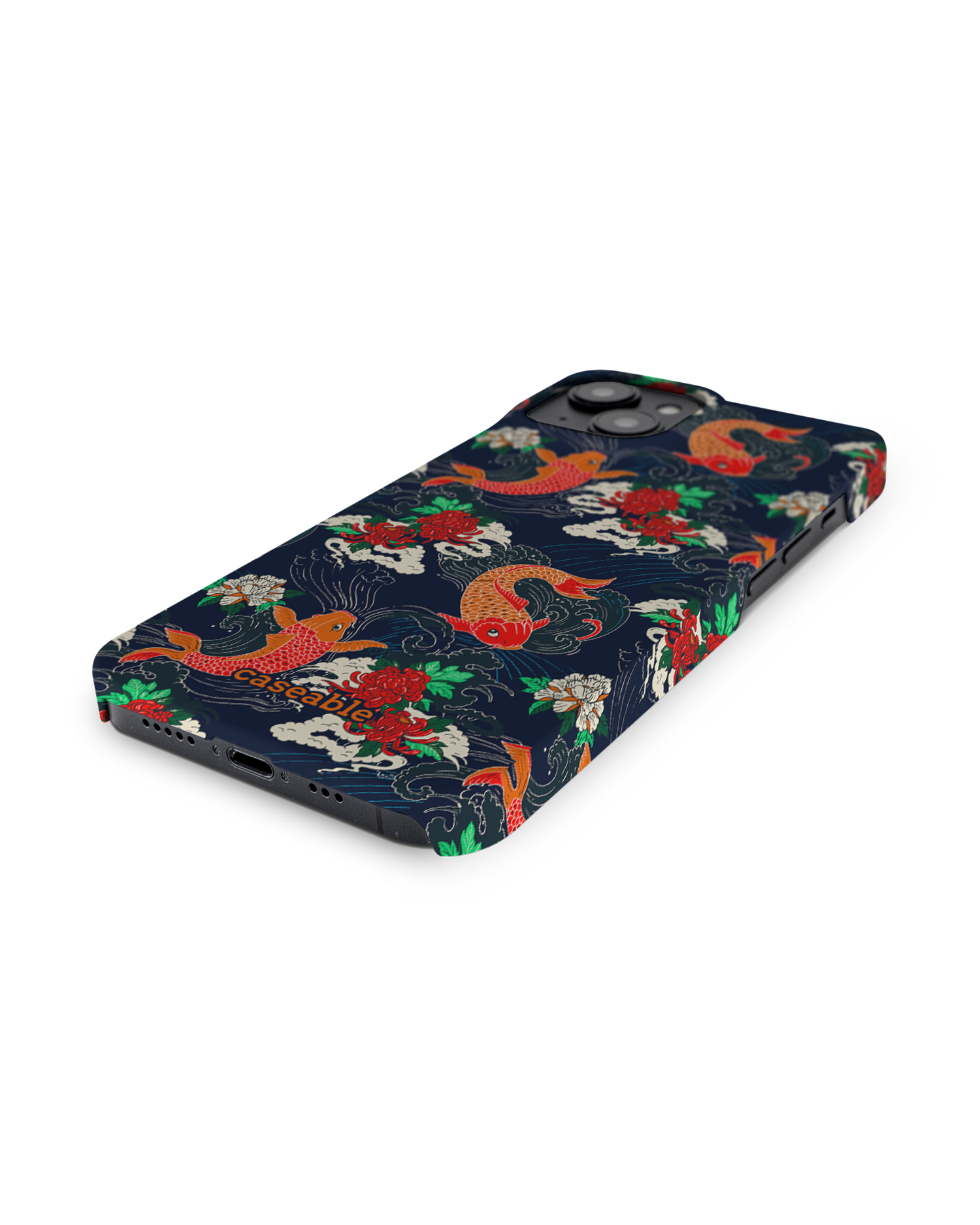 Repeating Koi Hard Shell Phone Case for Apple iPhone 14: Lying