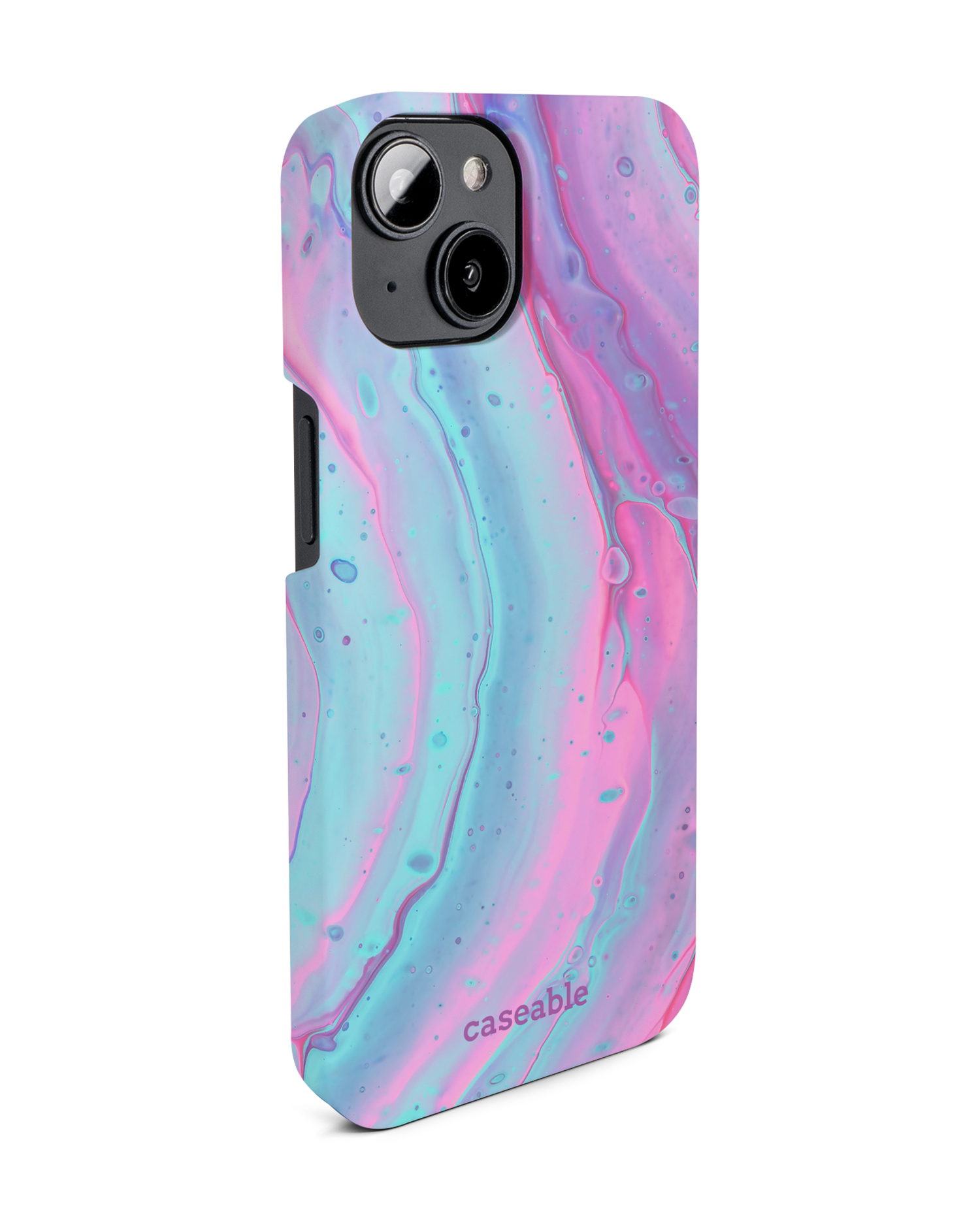 Wavey Hard Shell Phone Case for Apple iPhone 14: View from the left side