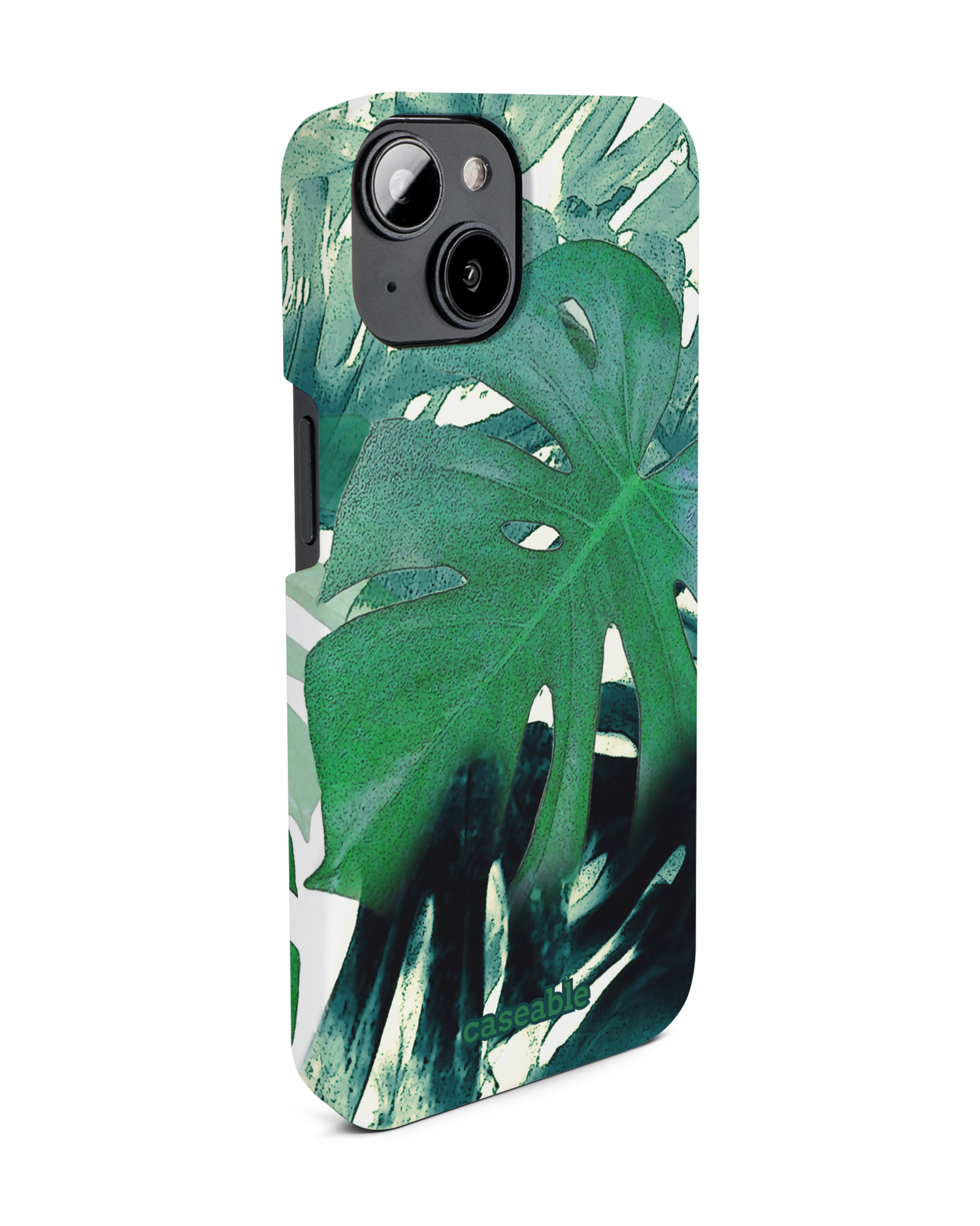 Saturated Plants Hard Shell Phone Case for Apple iPhone 14: View from the left side