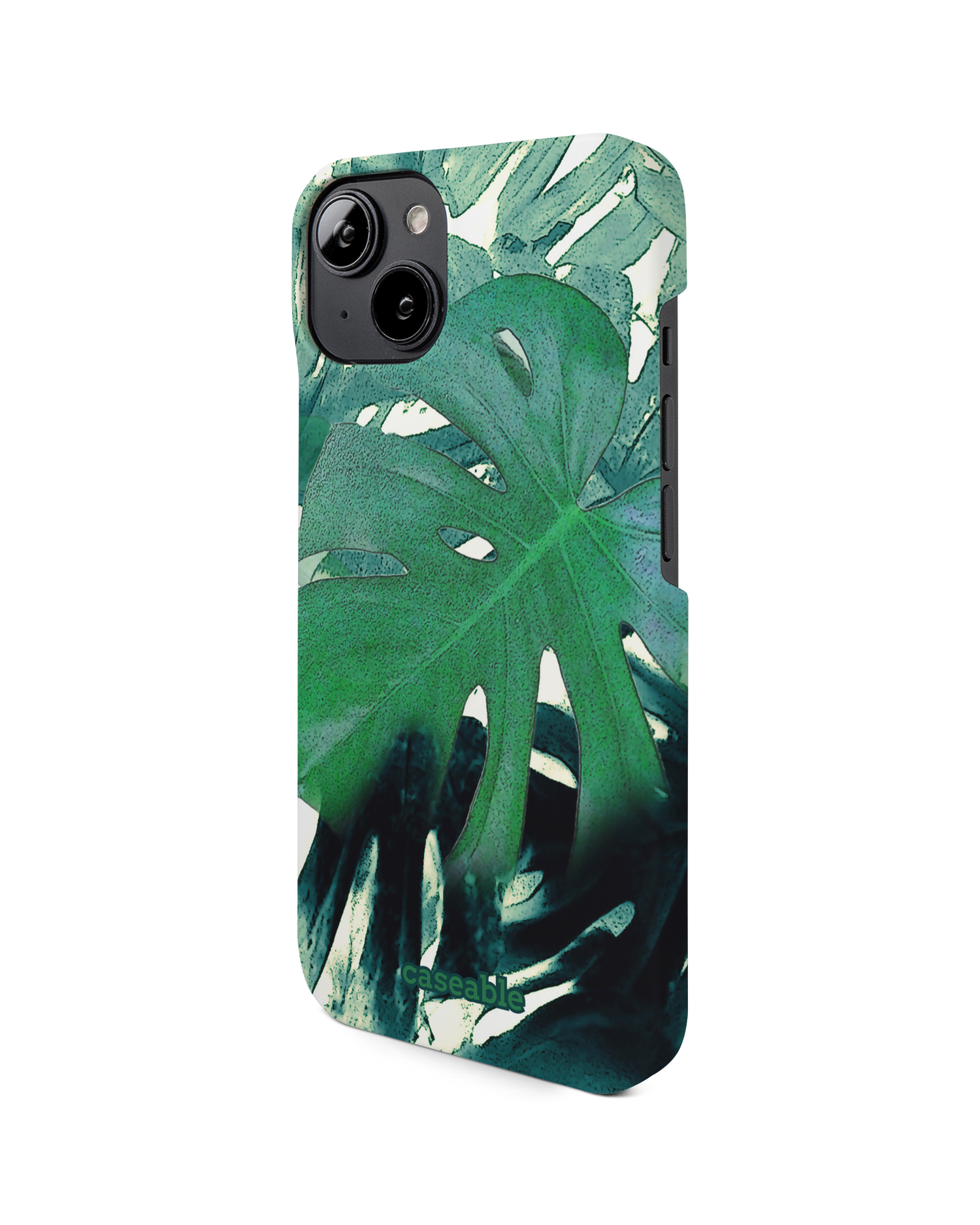 Saturated Plants Hard Shell Phone Case for Apple iPhone 14: View from the right side