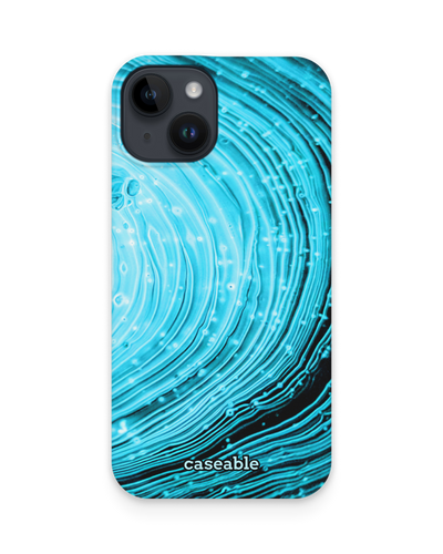 Turquoise Ripples Hard Shell Phone Case for Apple iPhone 15