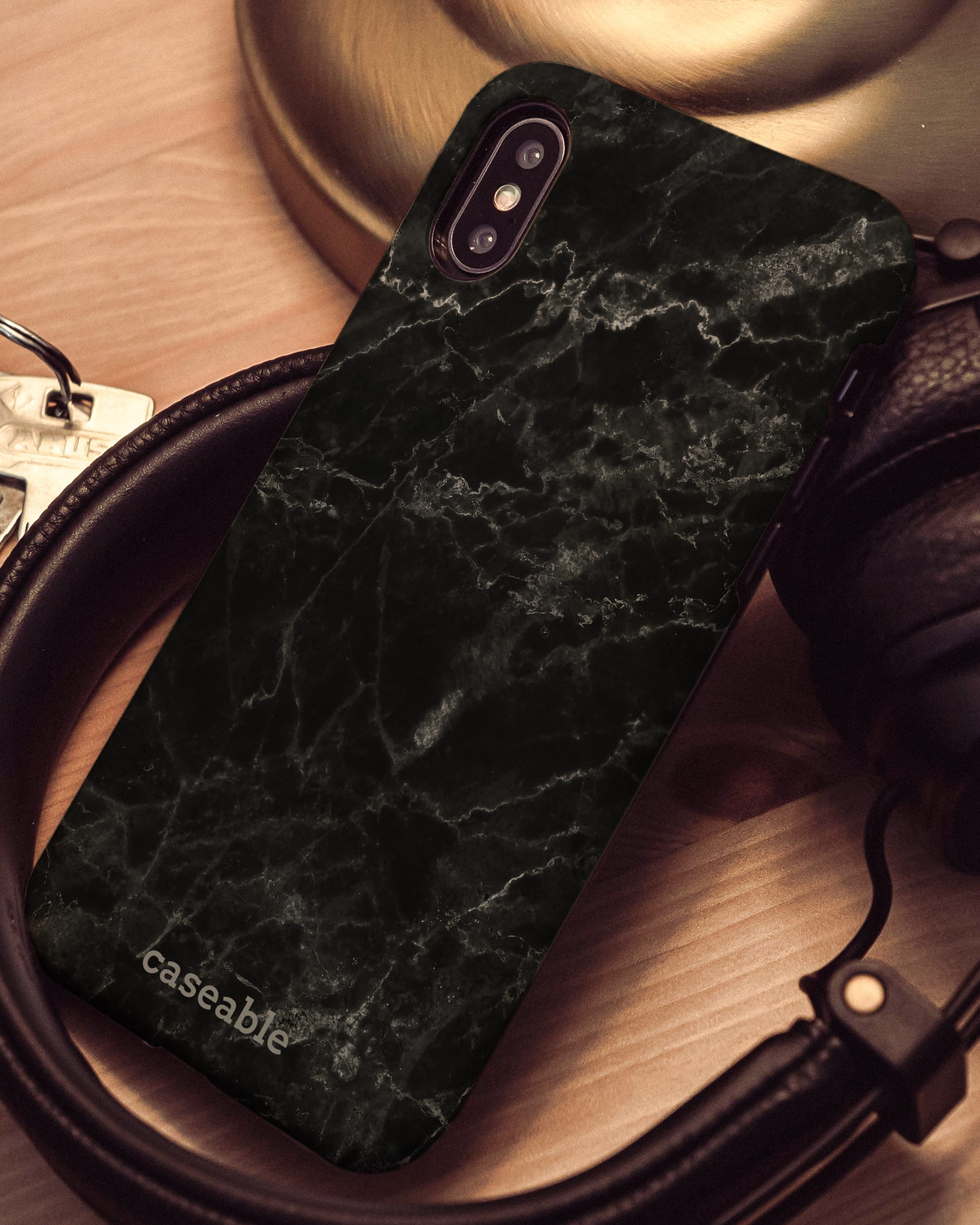 Midnight Marble Hard Shell Phone Case Apple iPhone X, Apple iPhone XS: Mood Shot