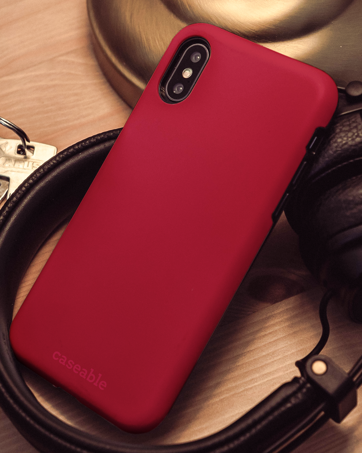 RED Hard Shell Phone Case Apple iPhone X, Apple iPhone XS: Mood Shot