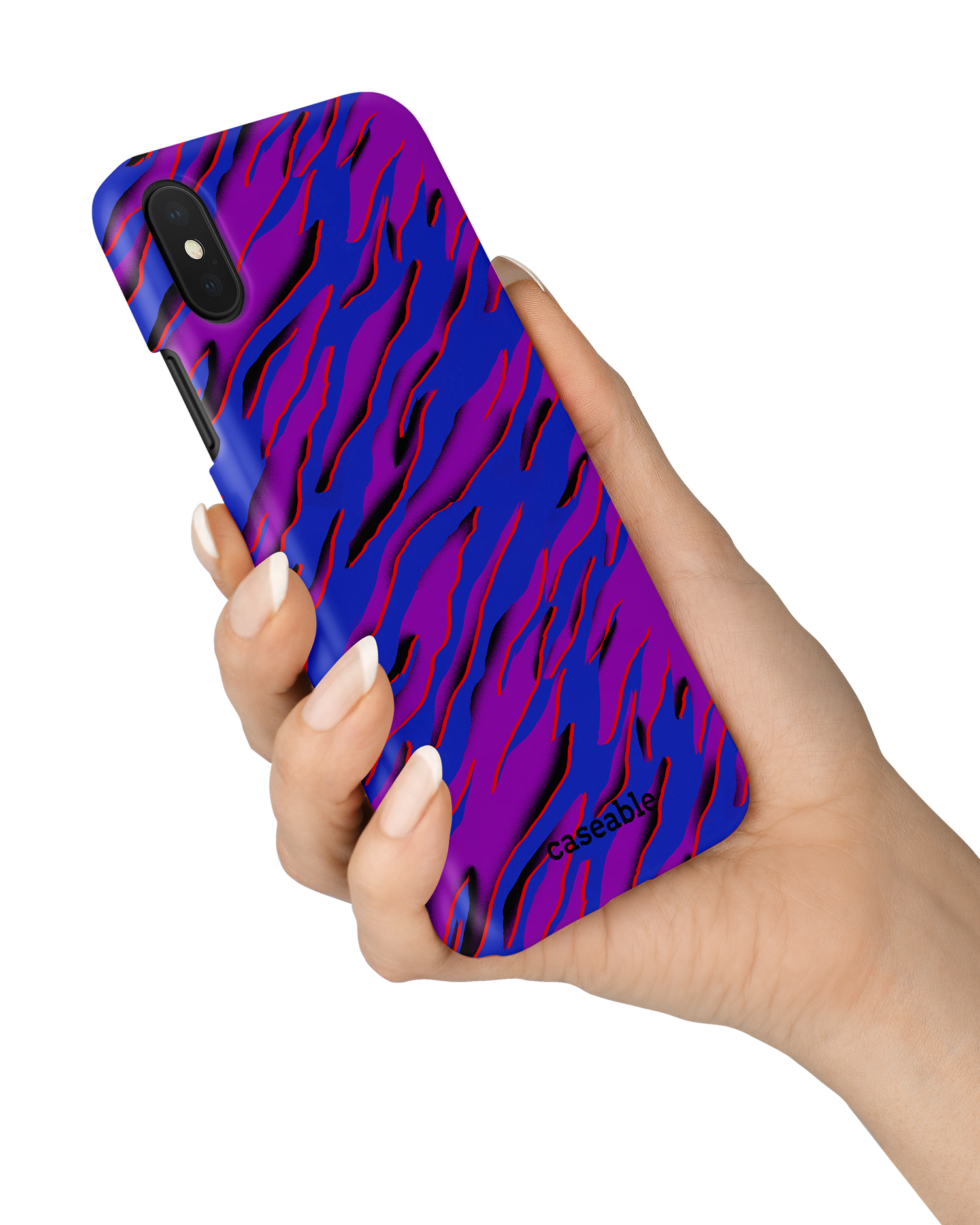 Electric Ocean 2 Hard Shell Phone Case Apple iPhone X, Apple iPhone XS held in hand