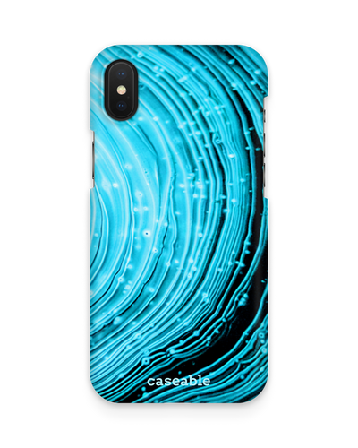 Turquoise Ripples Hard Shell Phone Case Apple iPhone X, Apple iPhone XS