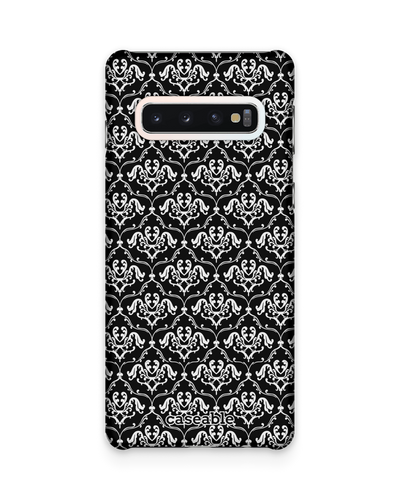 Black French Lillies Hard Shell Phone Case Samsung Galaxy S10