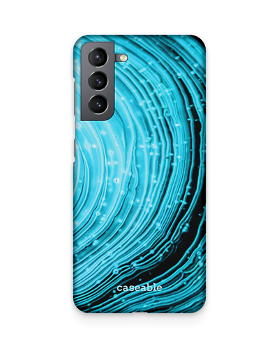 Turquoise Ripples Hard Shell Phone Case Samsung Galaxy S21