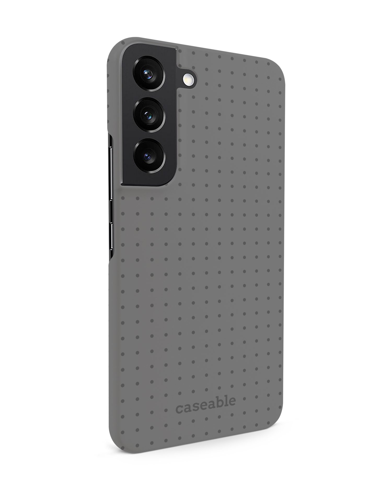 Dot Grid Grey Hard Shell Phone Case Samsung Galaxy S22 5G: View from the left side
