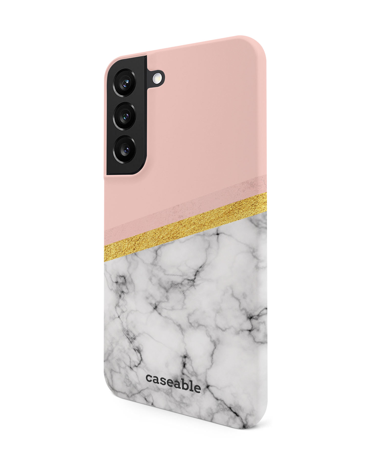 Marble Slice Hard Shell Phone Case Samsung Galaxy S22 5G: View from the right side