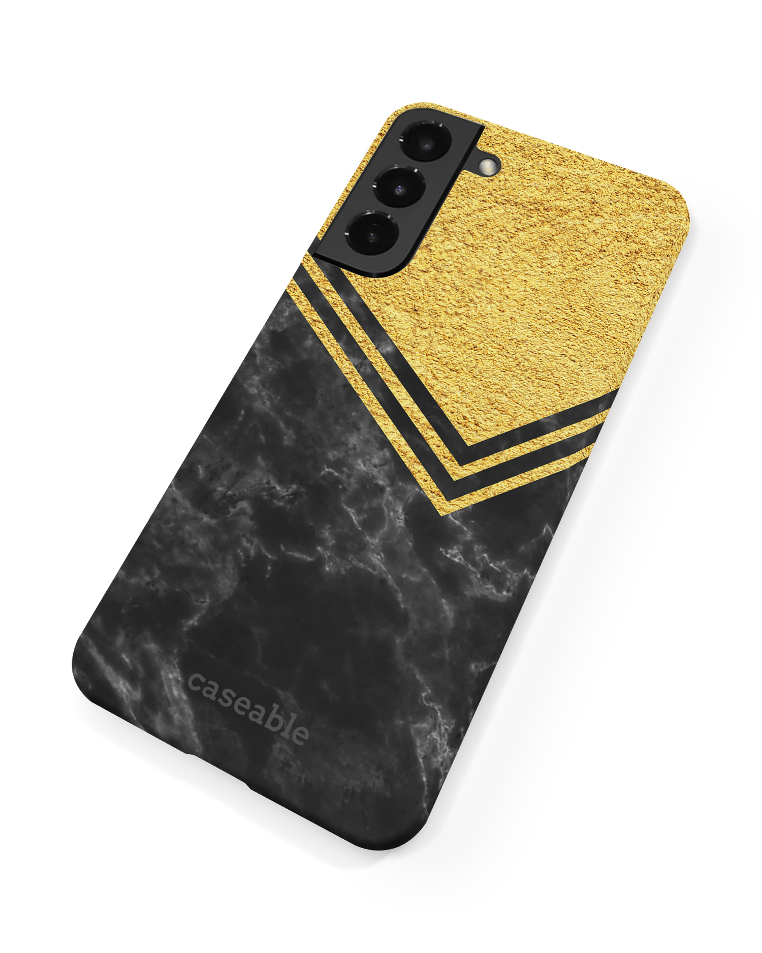 Gold Marble Hard Shell Phone Case Samsung Galaxy S22 5G: Back View