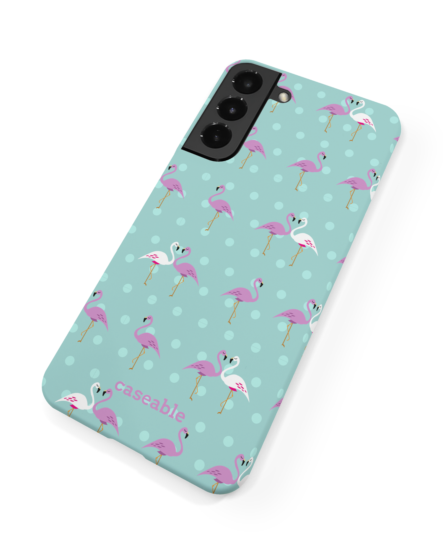 Two Flamingos Hard Shell Phone Case Samsung Galaxy S22 5G: Back View