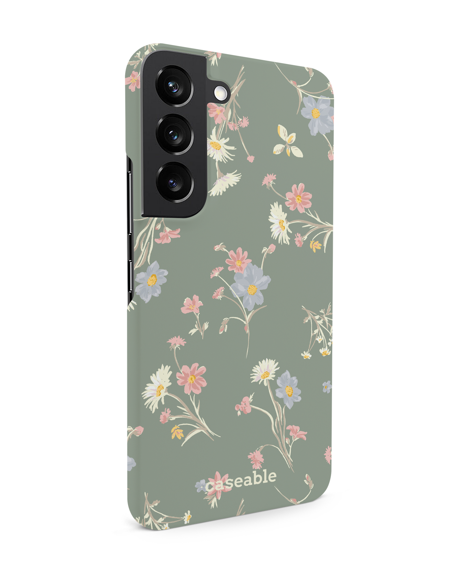 Wild Flower Sprigs Hard Shell Phone Case Samsung Galaxy S22 5G: View from the left side