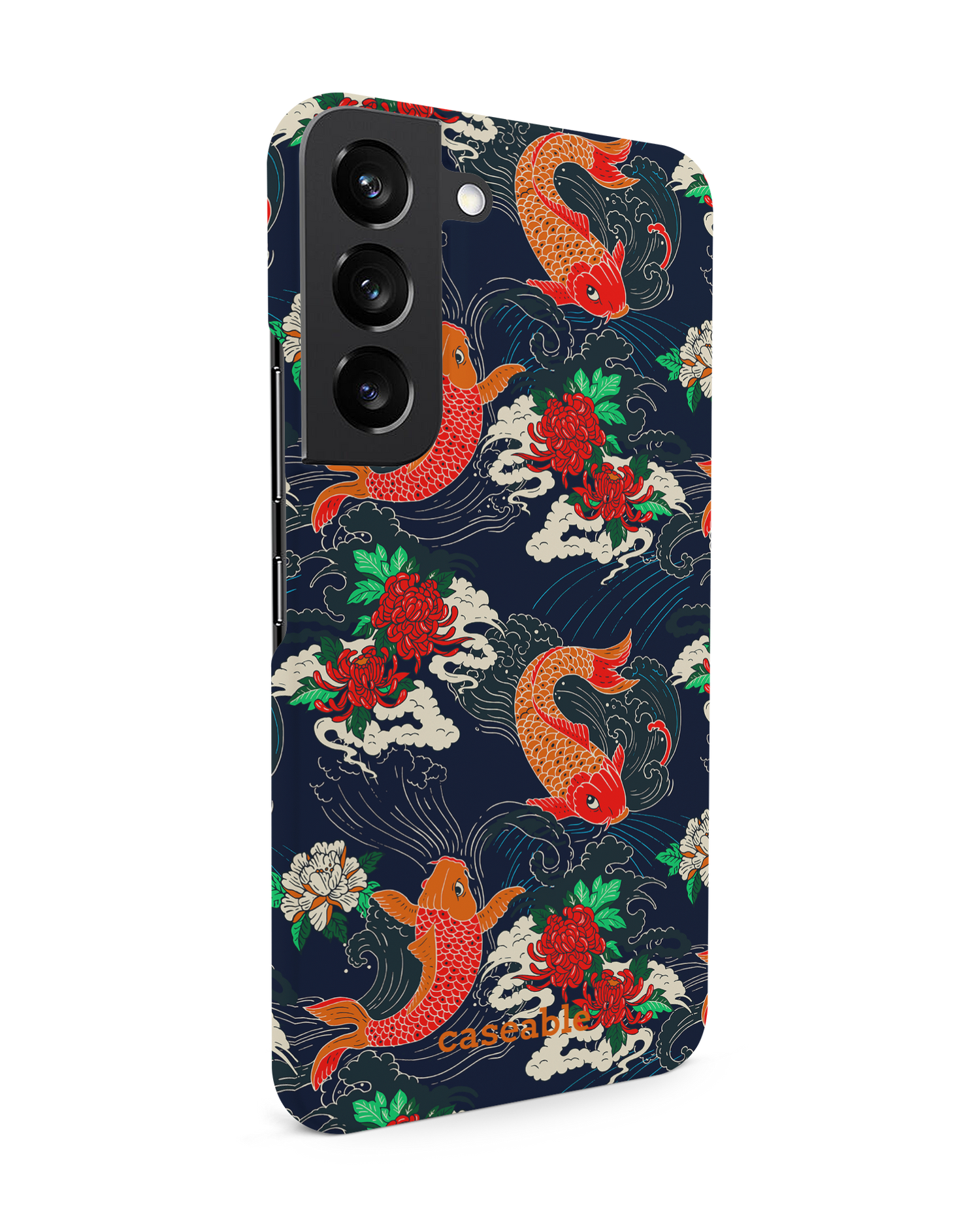 Repeating Koi Hard Shell Phone Case Samsung Galaxy S22 5G: View from the left side