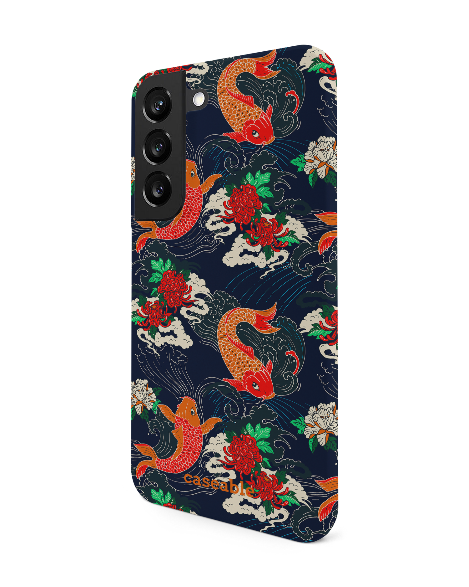 Repeating Koi Hard Shell Phone Case Samsung Galaxy S22 5G: View from the right side