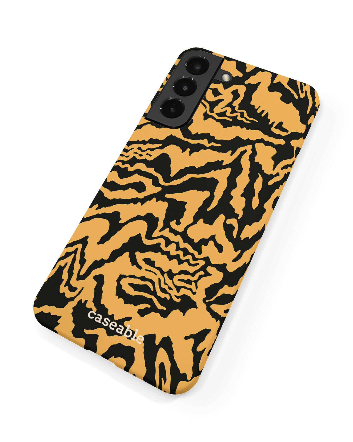 Warped Tiger Stripes Hard Shell Phone Case Samsung Galaxy S22 5G: Back View