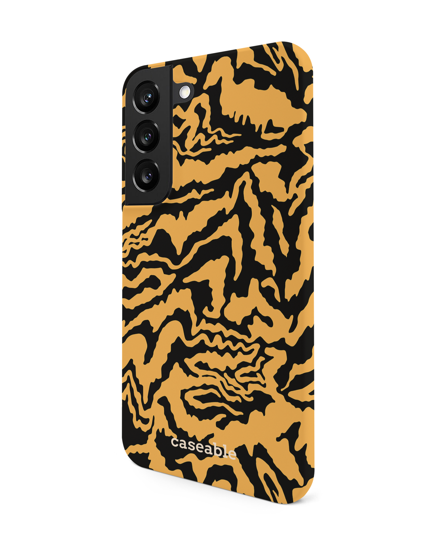 Warped Tiger Stripes Hard Shell Phone Case Samsung Galaxy S22 5G: View from the right side