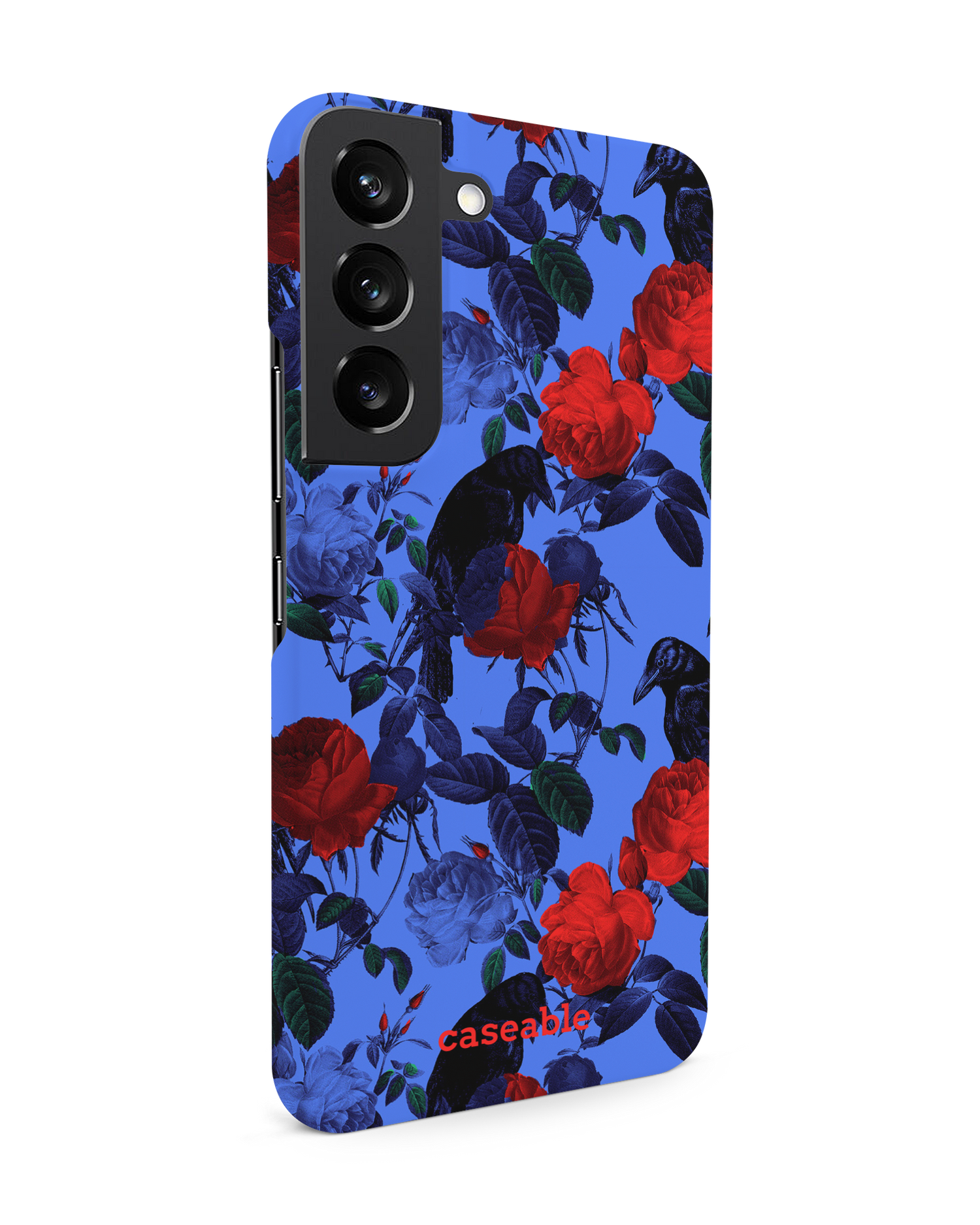 Roses And Ravens Hard Shell Phone Case Samsung Galaxy S22 5G: View from the left side
