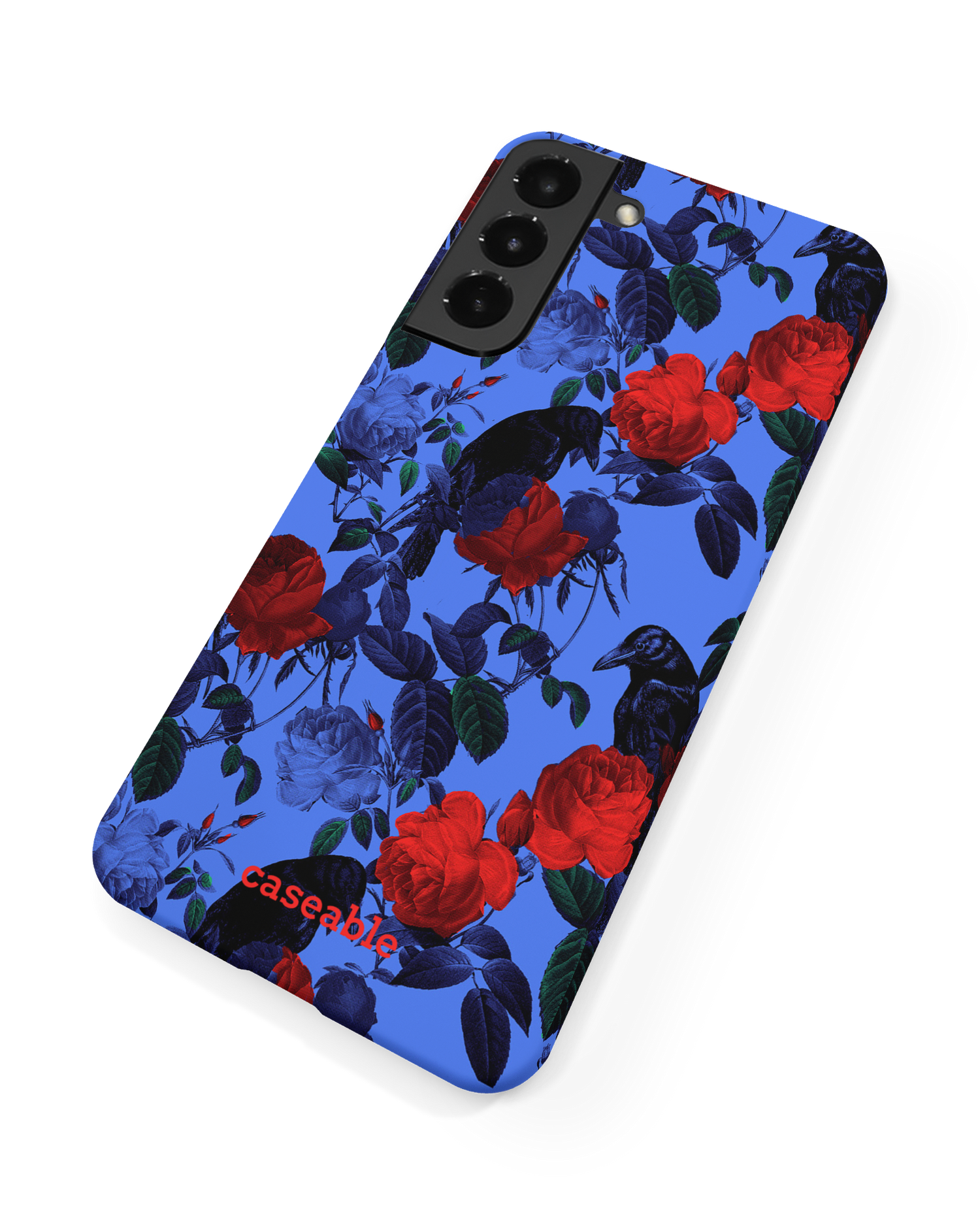 Roses And Ravens Hard Shell Phone Case Samsung Galaxy S22 5G: Back View