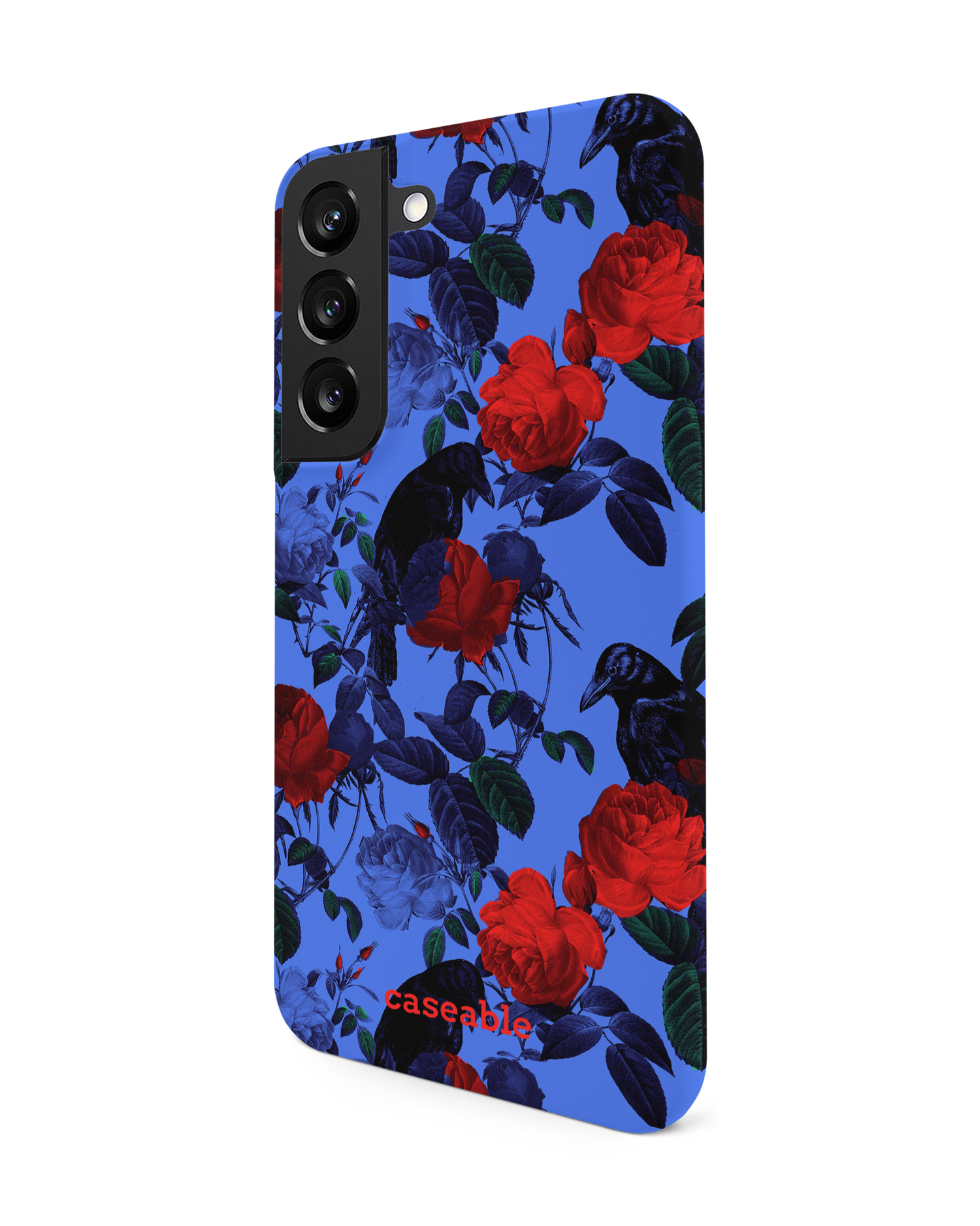 Roses And Ravens Hard Shell Phone Case Samsung Galaxy S22 5G: View from the right side