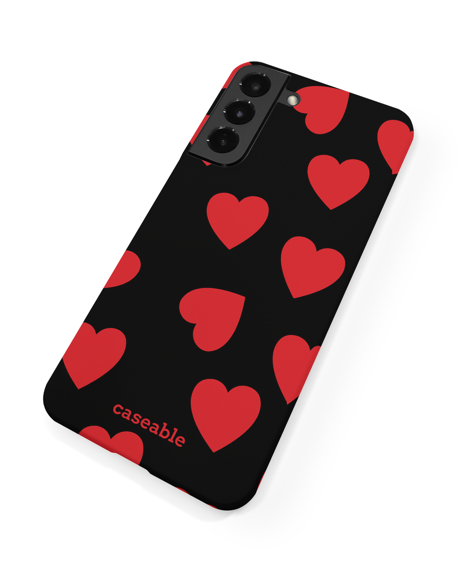 Repeating Hearts Hard Shell Phone Case Samsung Galaxy S22 5G: Back View