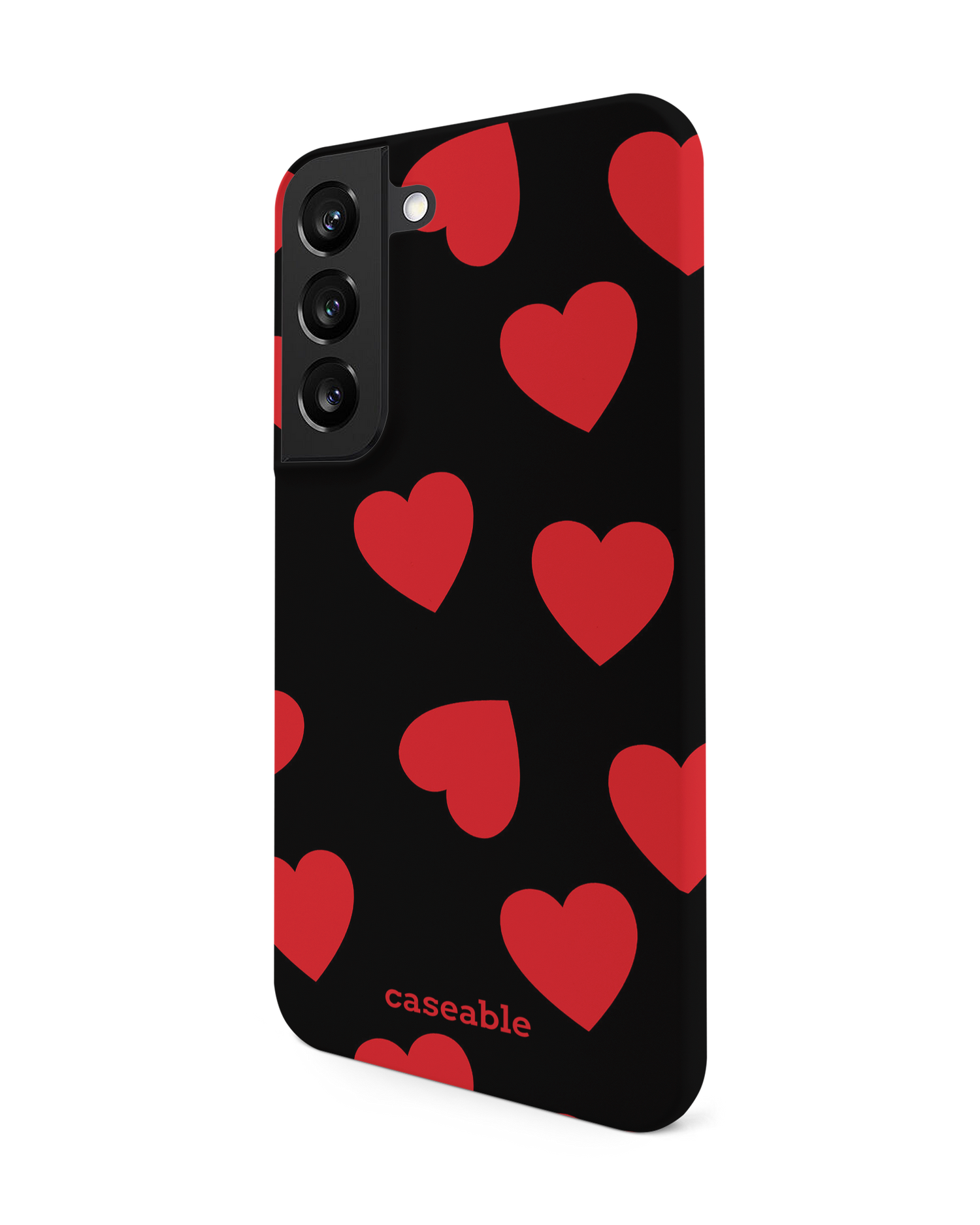 Repeating Hearts Hard Shell Phone Case Samsung Galaxy S22 5G: View from the right side