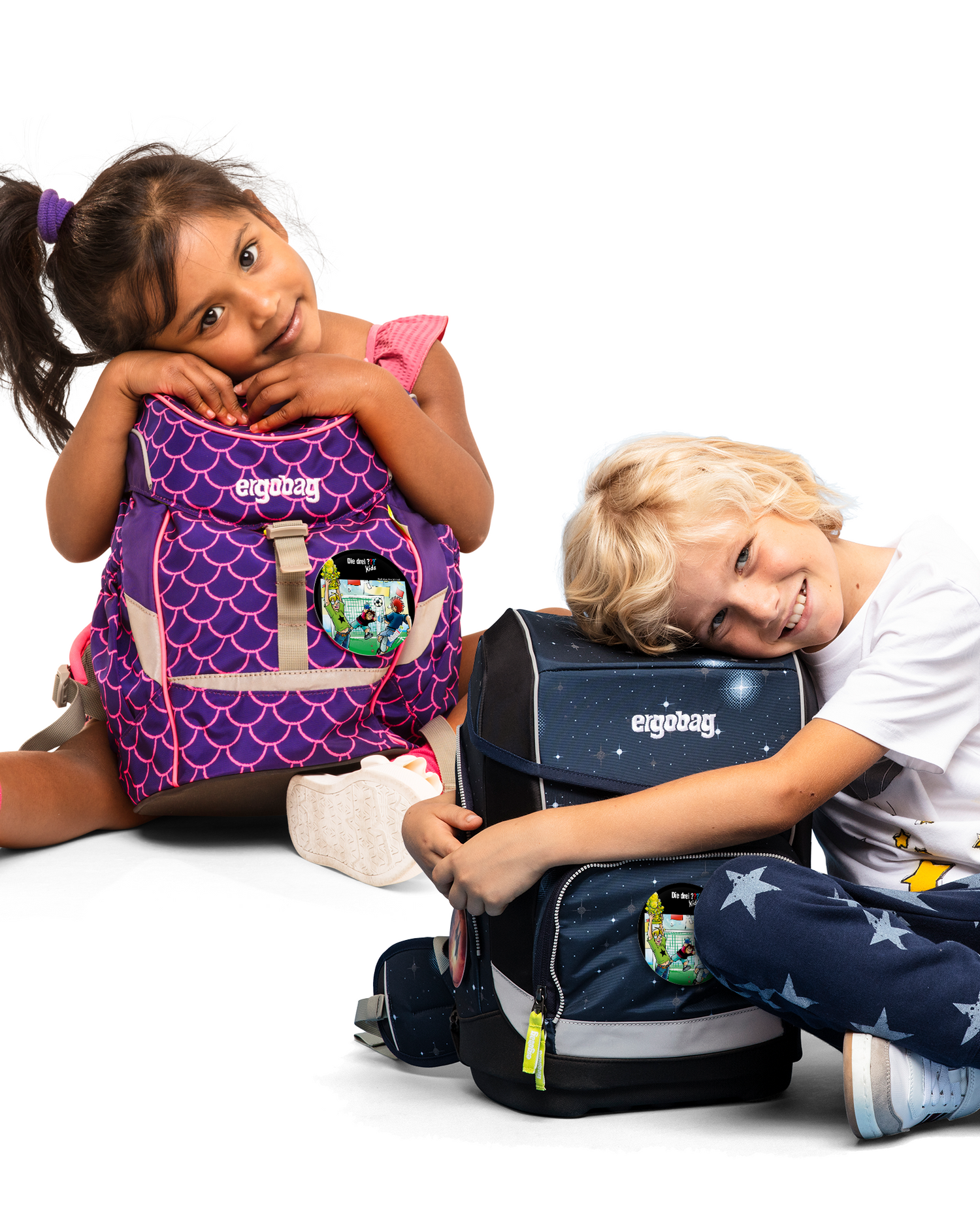 Die Drei Fragezeichen Spiel Klettie: Attached to childrens ergobag backpack
