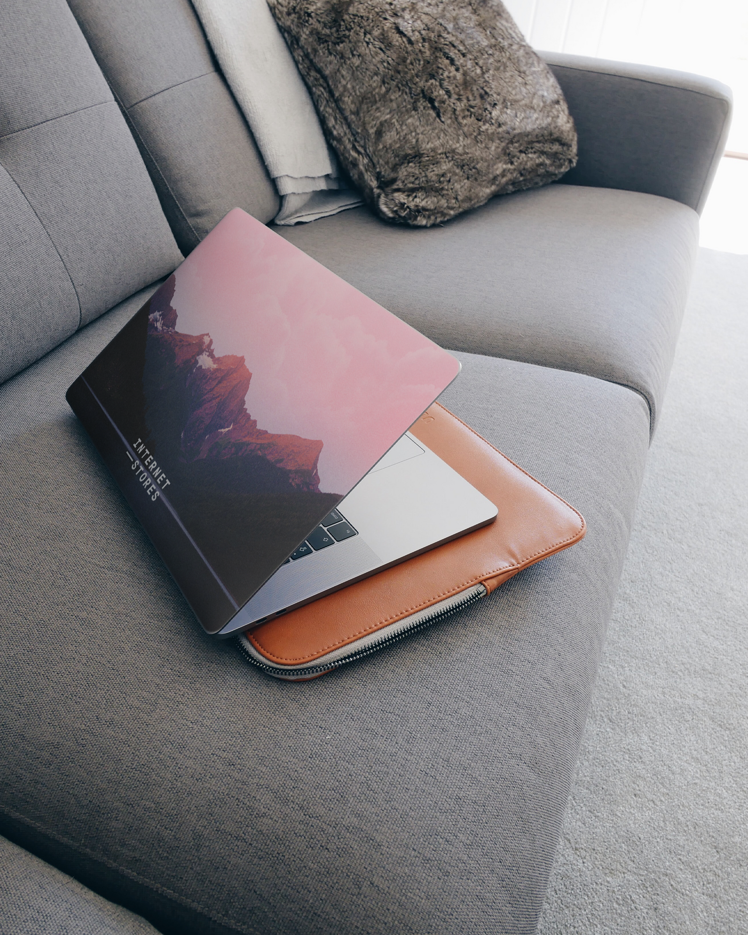 Lake Laptop Skin for 15 inch Apple MacBooks on a couch
