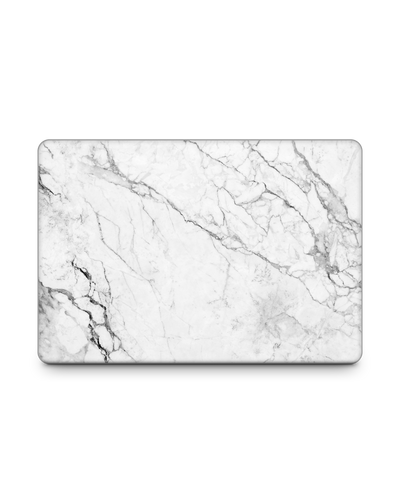White Marble Laptop Skin for 15 inch Apple MacBooks: Front View
