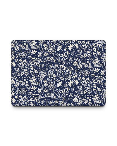 Ditsy Blue Paisley Laptop Skin for 13 inch Apple MacBooks: Front View