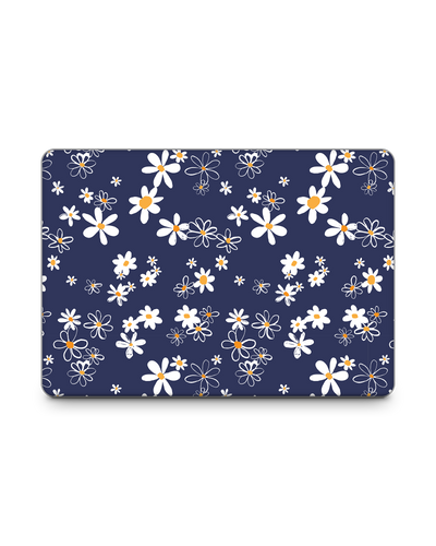Navy Daisies Laptop Skin for 13 inch Apple MacBooks: Front View