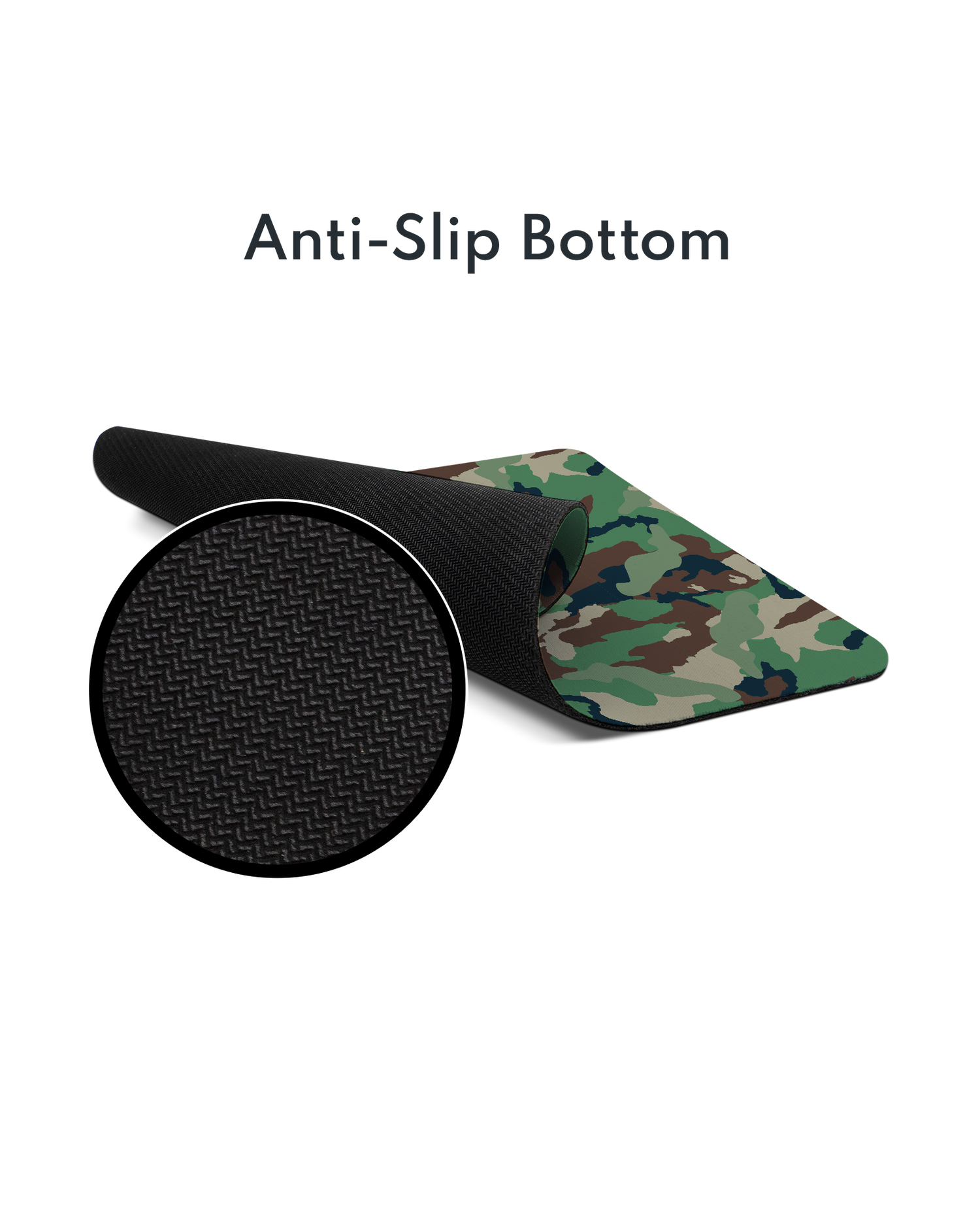 Green and Brown Camo Mouse Pad with Non-slip Underside