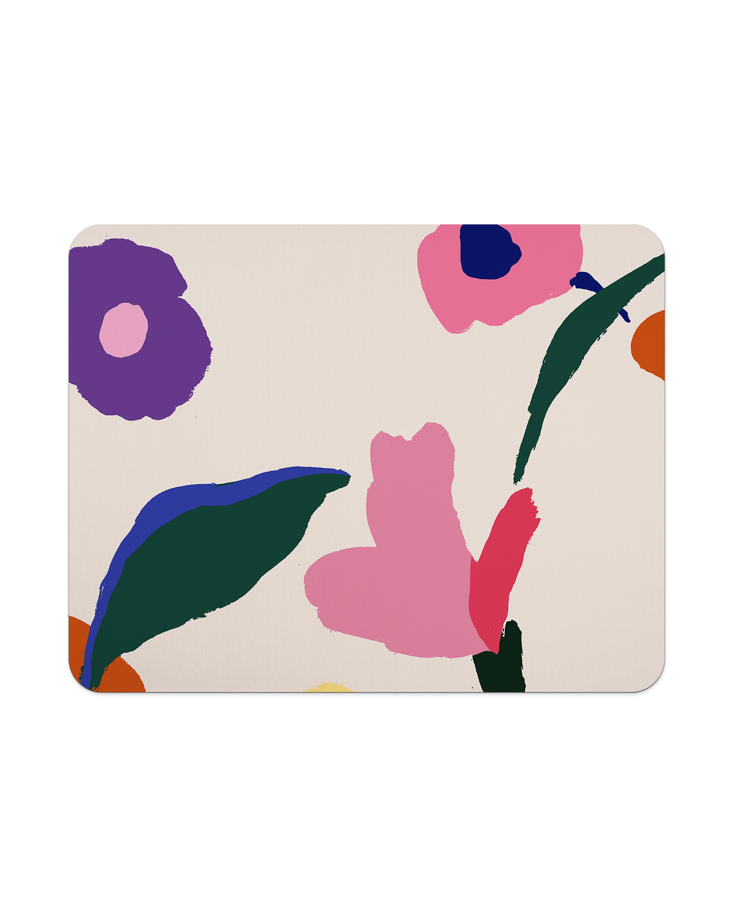 Handpainted Blooms Mouse Pad from Top