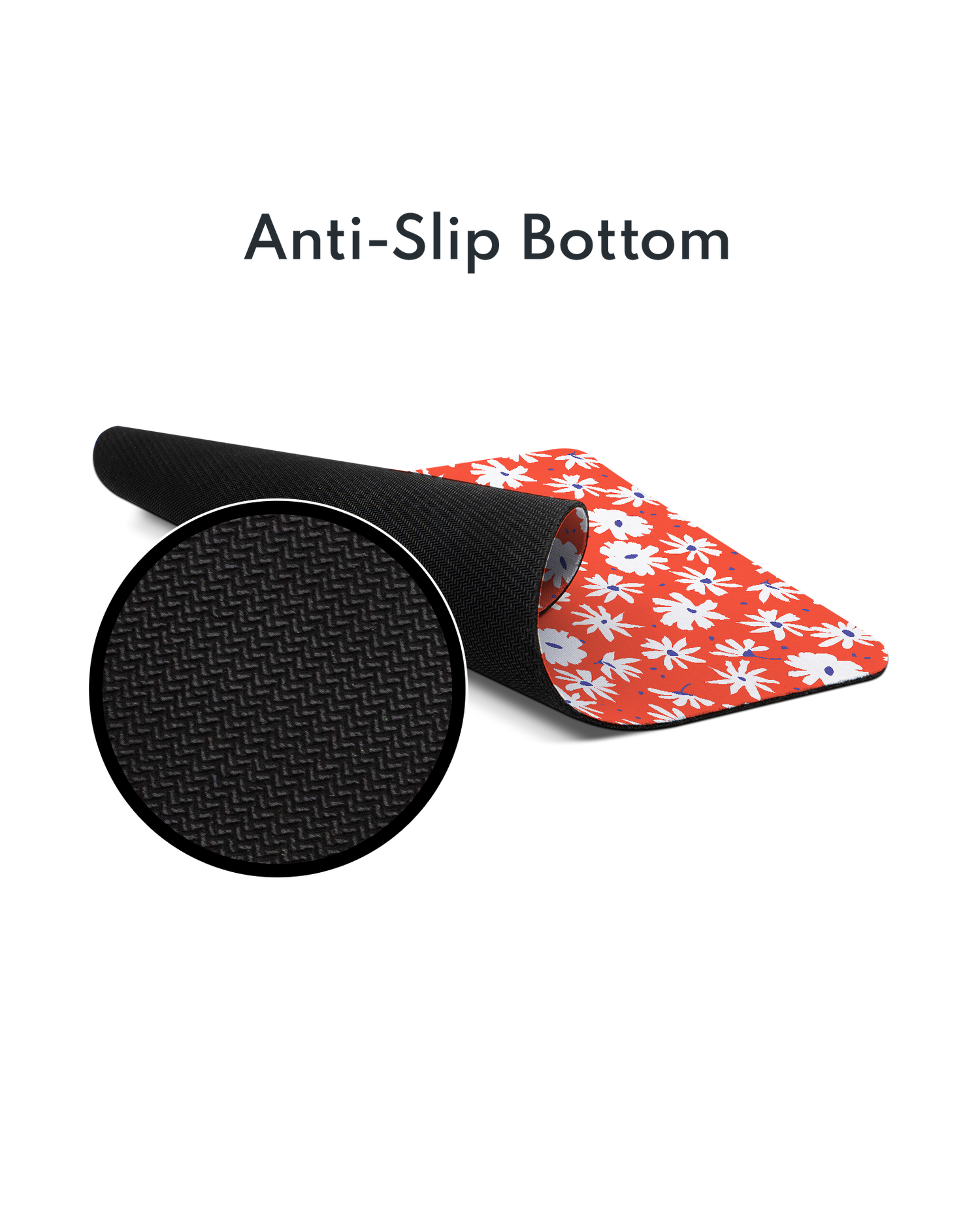 Retro Daisy Mouse Pad with Non-slip Underside