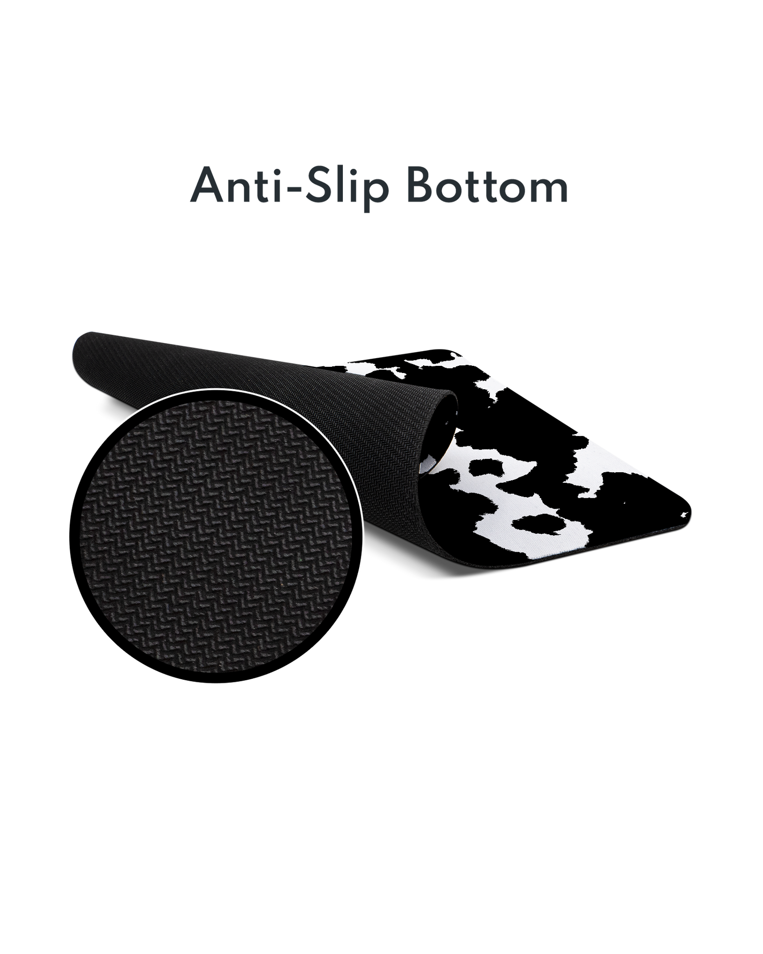 Cow Print Mouse Pad with Non-slip Underside