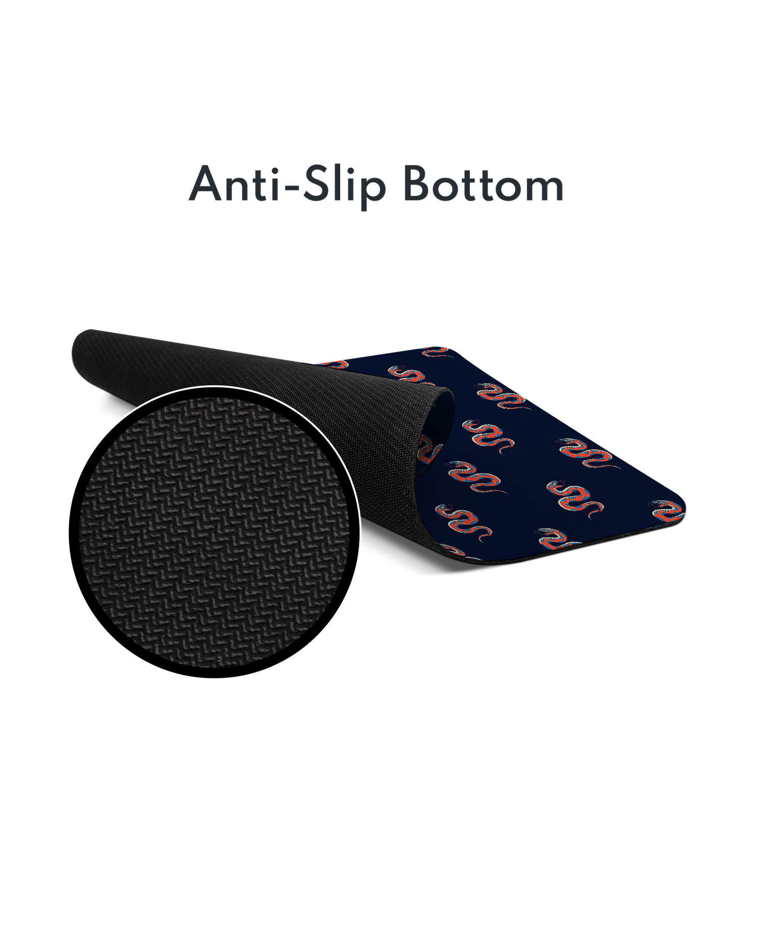 Repeating Snakes Mouse Pad with Non-slip Underside