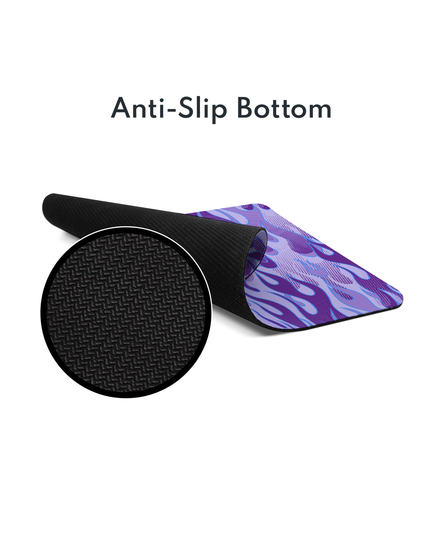 Purple Flames Mouse Pad with Non-slip Underside
