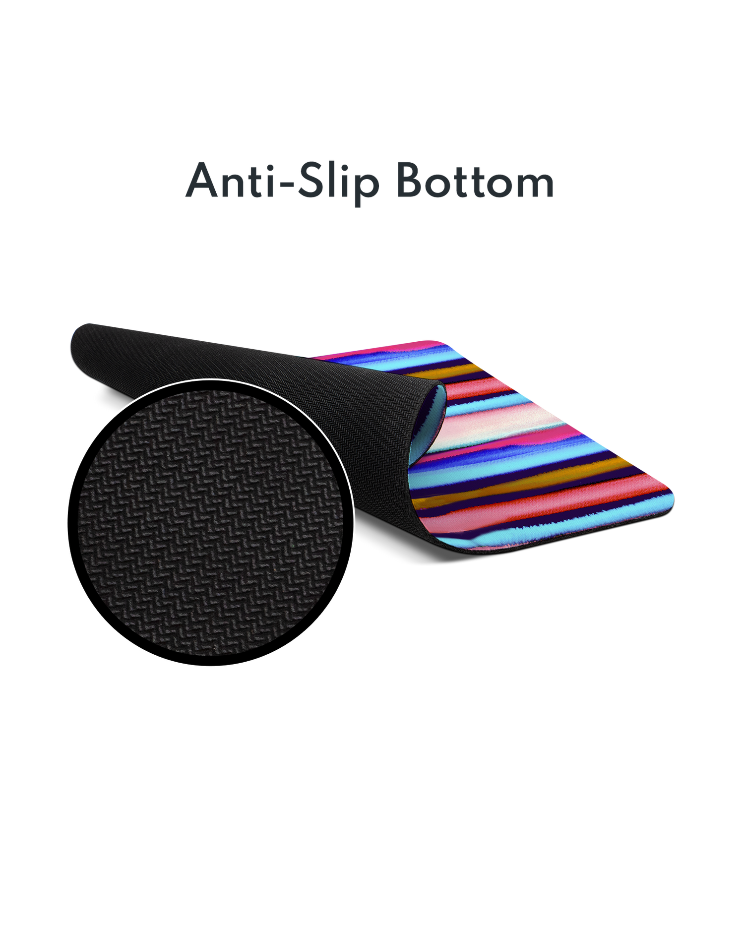 Watercolor Stripes Mouse Pad with Non-slip Underside