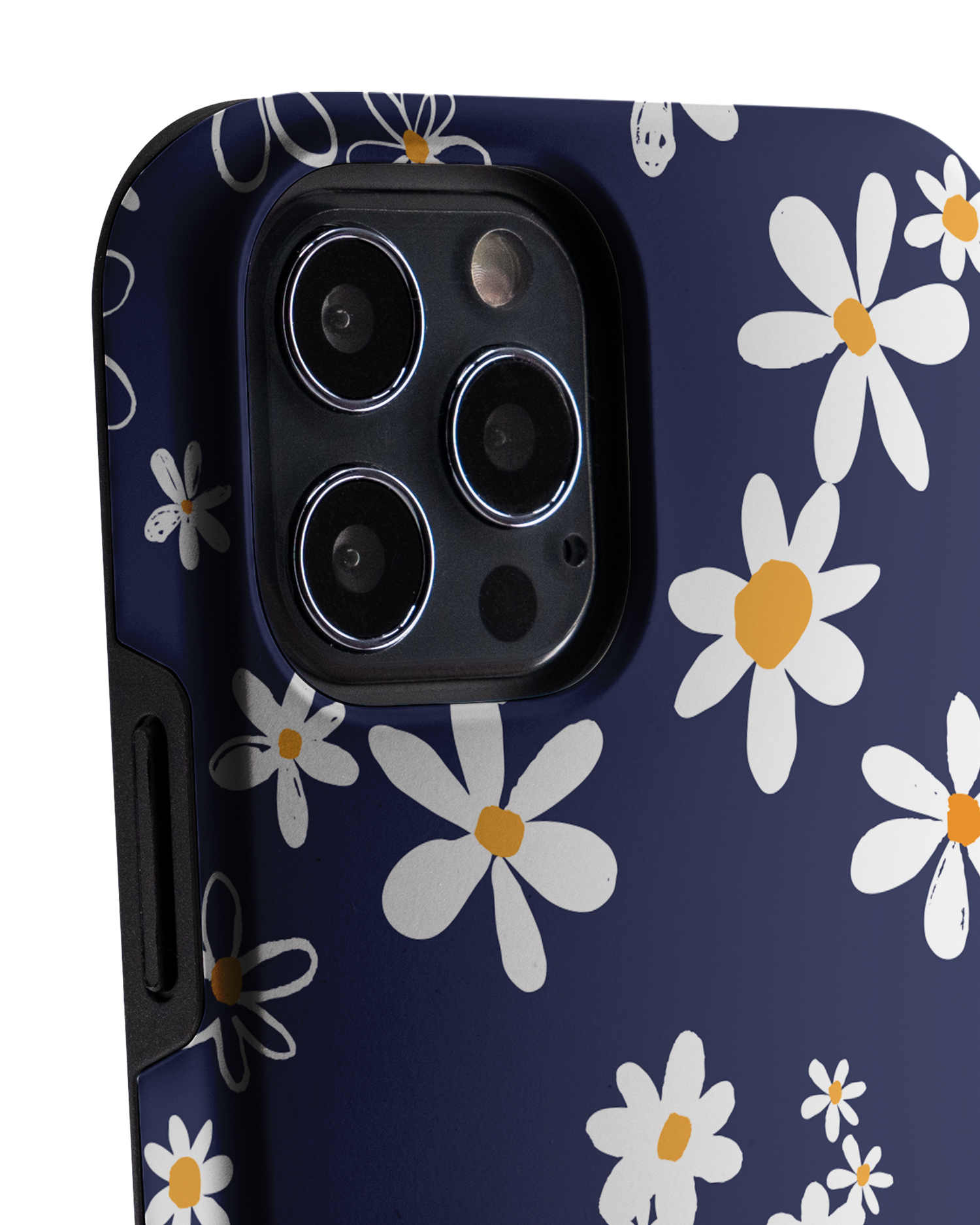 Navy Daisies Premium Phone Case Apple iPhone 12, Apple iPhone 12 Pro: Detail Shot 1