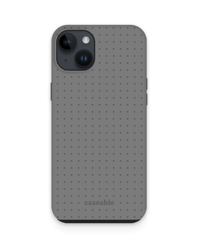 Dot Grid Grey Premium Phone Case for Apple iPhone 15 Plus