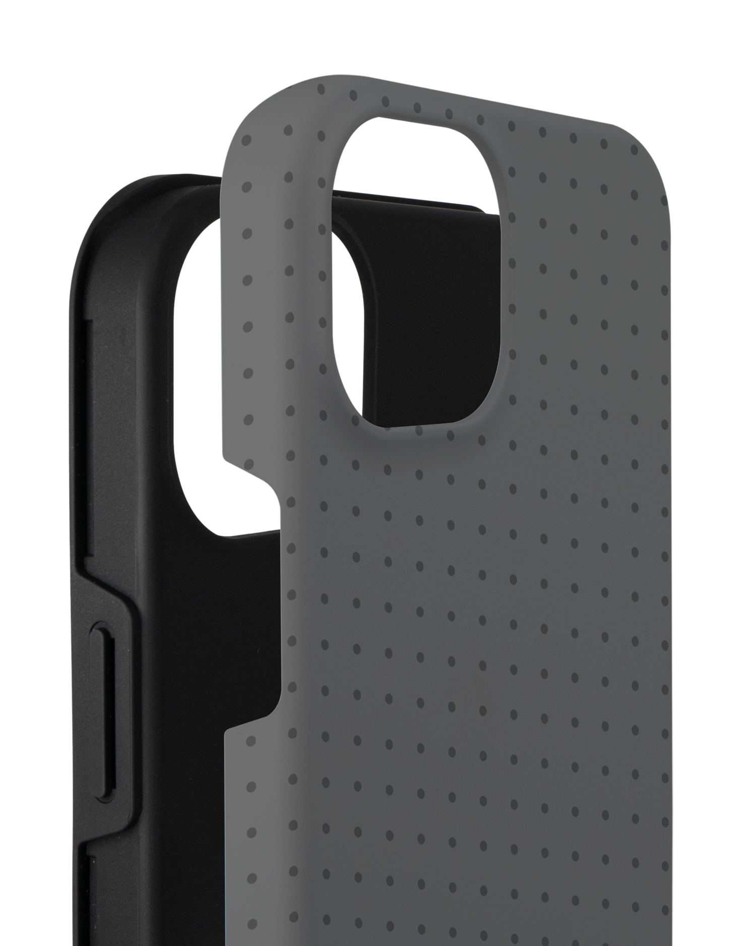 Dot Grid Grey Premium Phone Case for Apple iPhone 14 Plus consisting of 2 parts