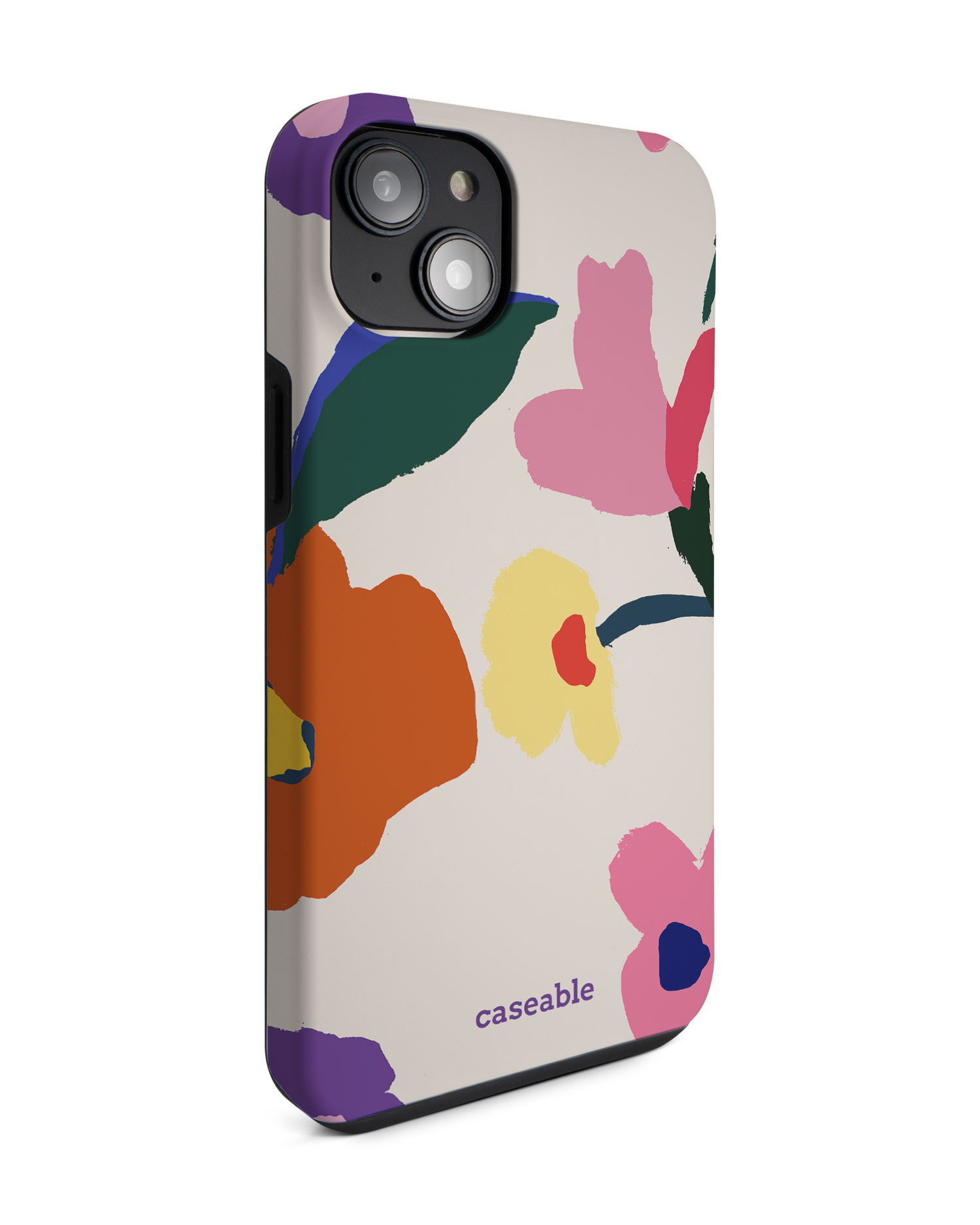 Handpainted Blooms Premium Phone Case for Apple iPhone 14 Plus: View from the left side