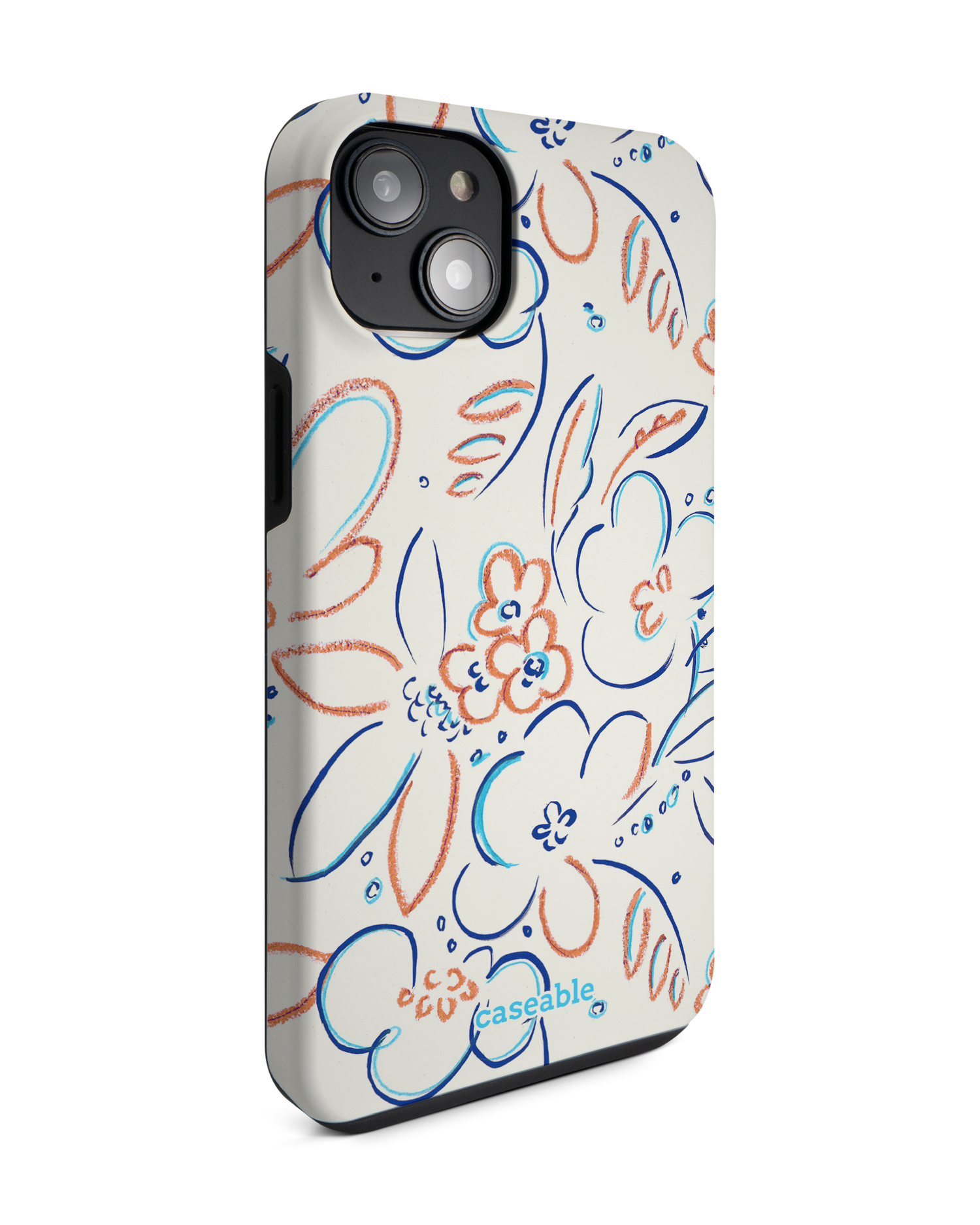 Bloom Doodles Premium Phone Case for Apple iPhone 14 Plus: View from the left side