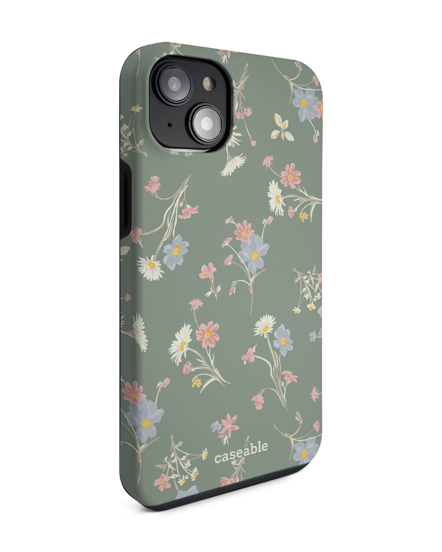 Wild Flower Sprigs Premium Phone Case for Apple iPhone 14 Plus: View from the left side