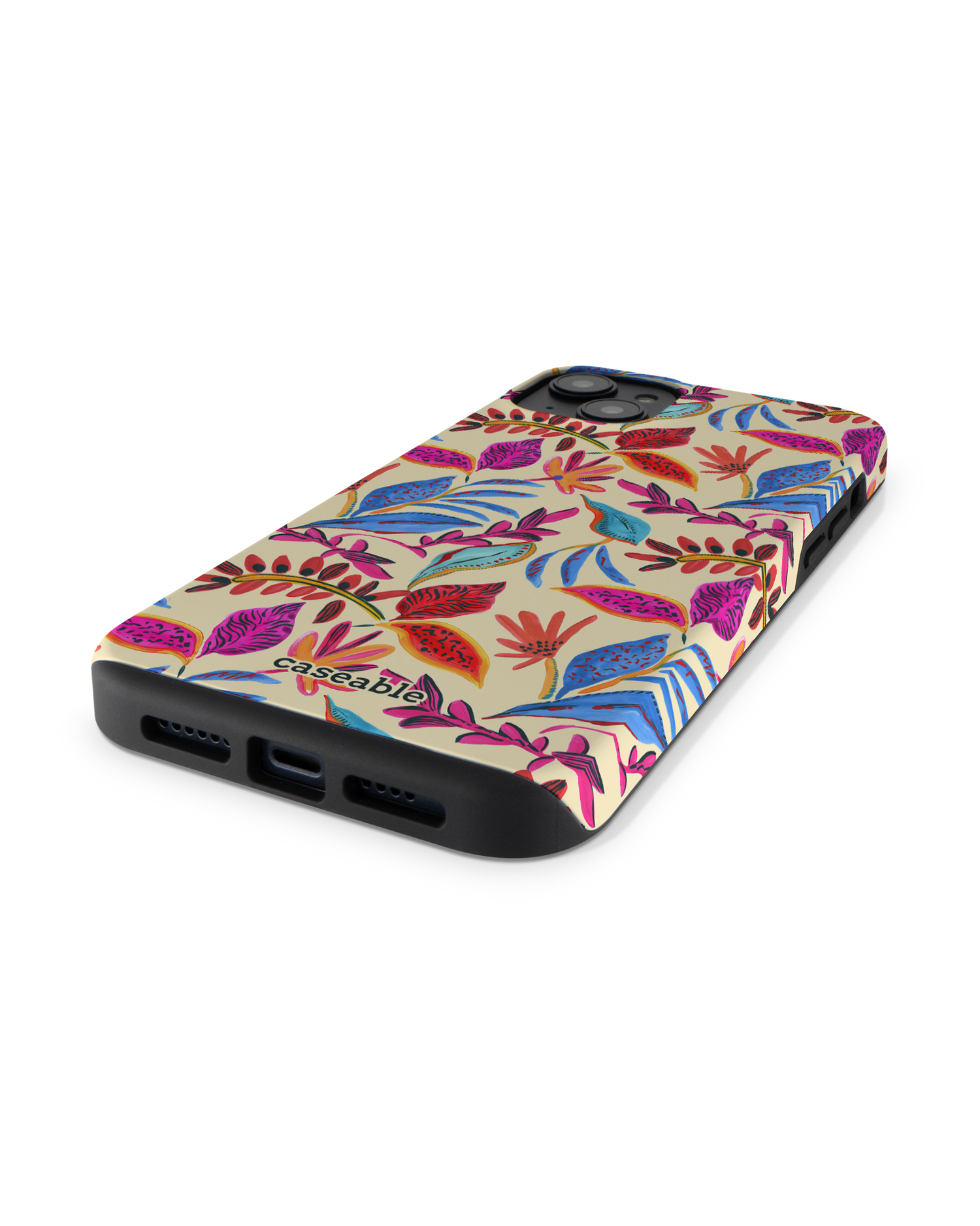 Painterly Spring Leaves Premium Phone Case for Apple iPhone 14 Plus: Lying
